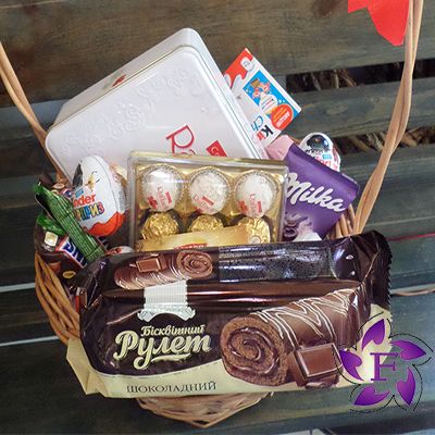 A basket of sweets with delivery  Order candy basket