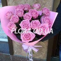 15 розовых роз - Фото 1