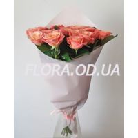 17 персиковых роз - Фото 1