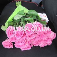 25 рожевих троянд в букеті - Фото 1 25 рожевих троянд в букеті - Фото 1