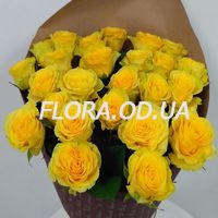 Bouquet of 25 yellow roses - Photo 1