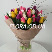Букет из 29 разноцветных тюльпанов - Фото 2
