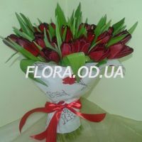 Букет из 45 красных тюльпанов - Фото 1