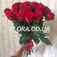 Букет з 21 червоної троянди - Фото 1