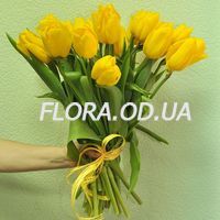 Bouquet of 21 yellow tulips - Photo 1