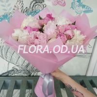 Букет из 25 розовых пионов - Фото 1