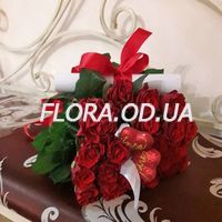 Букет роз с сердцами - Фото 1