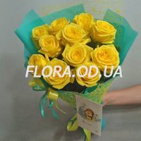 Букет 11 желтых роз - Фото 1