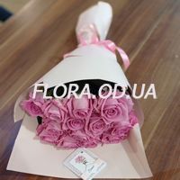Bouquet of 13 pink roses - Photo 1