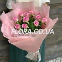 Bouquet of 11 pink roses - Photo 2