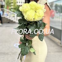 5 импортных белых роз - Фото 1