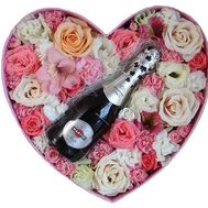 Flowers in a Box with Champagne