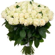 101 белая роза 70 см