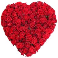 101 красная роза сердце