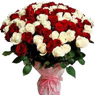 101 разноцветная роза 70 см