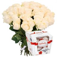 27 білих троянд і цукерки