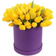 45 яскравих тюльпанів в коробці