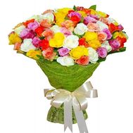 51 різнокольорова троянда 60 см