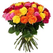 55 різнокольорових троянд