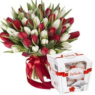 Large bouquet of 51 tulips