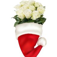 Bouquet of white roses for the New Year