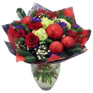 A bouquet of flowers is Christmas