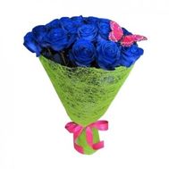 Bouquet of 15 blue roses