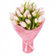 Букет из 19 нежных тюльпанов