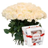 Букет з 39 білих троянд