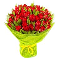 Bouquet of 45 red tulips