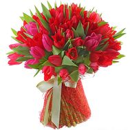 Bouquet of 51 red tulips