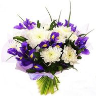 Bouquet of chrysanthemums and irises