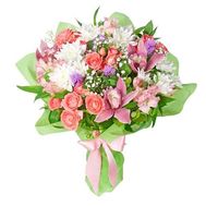 Букет из кустовых роз и орхидей