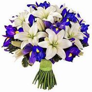 Bouquet of lilies and irises