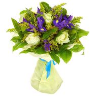 Bouquet of roses and irises