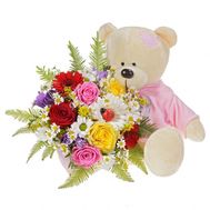 Букет с мишкой