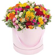 Flowers in a round box