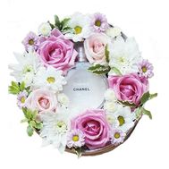 Flowers in a box with perfume