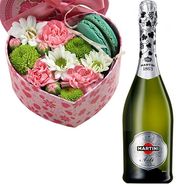 Flowers in a Box with Champagne