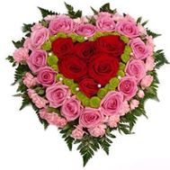 Composition of flowers heart