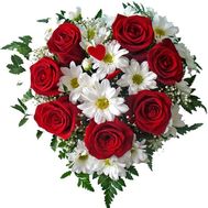 Composition of roses and chrysanthemums