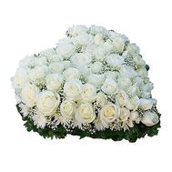 Composition heart from 51 roses