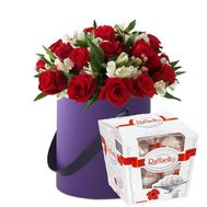 Candy and flowers in a box