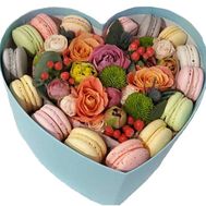 Box with flowers and pasta