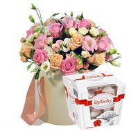 Box with flowers and rafaello
