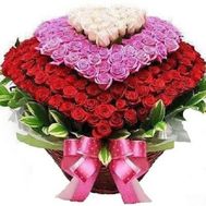 Корзина из 501 розы