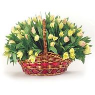 Basket of 85 tulips