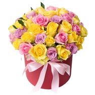 Beautiful roses in a box