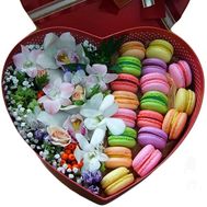 Macarons in a box of flowers