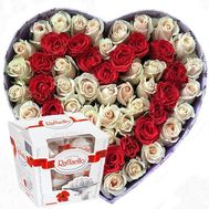 Delicate bouquet of flowers in a box